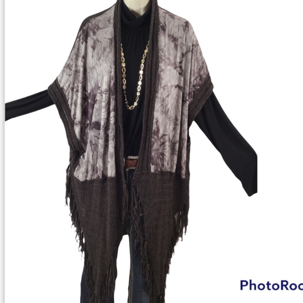 Papermoon sleeveless boho cardigan kimono L NWT